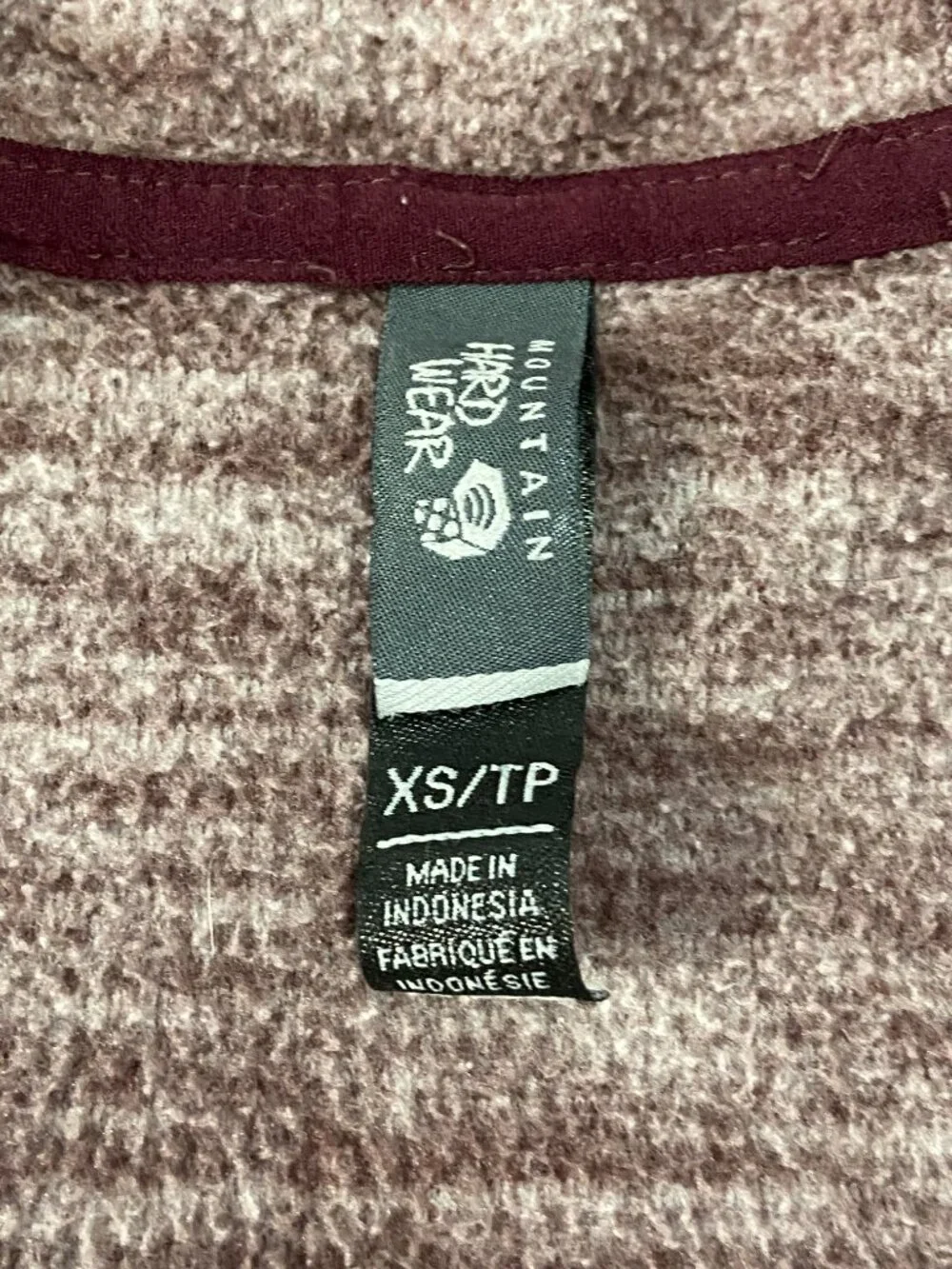 Mountain Hardwear‎ Maroon Heather Fleece Full-Zip - XS